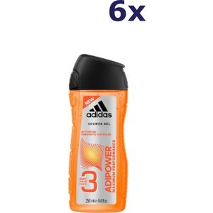 6x Adidas Douche & Shampoo Men – Adipower 250 ml