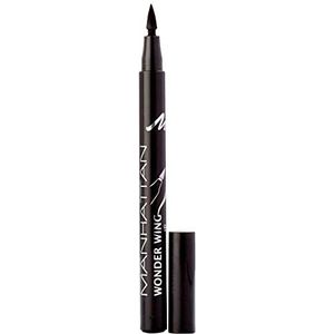 Manhattan Wonder Wing Eyeliner & Stamp, zwarte stempel eyeliner voor een ideale symmetrische eyeliner, kleur zwart 001, 1 x 1,6 ml
