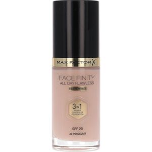 MAX FACTOR foundation voor gezicht Facefinity All Day Flawless 3in1 Foundation Spf20 30 Porcelain 30ml