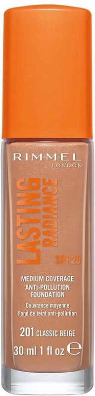 Rimmel Lasting Radiance Verhelderende Foundation SPF 25 Tint 201 Classic Beige 30 ml