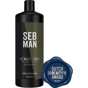 SEB MAN The Multitasker Care 3-in-1 Shampoo 1000ml - Normale shampoo vrouwen - Voor Alle haartypes