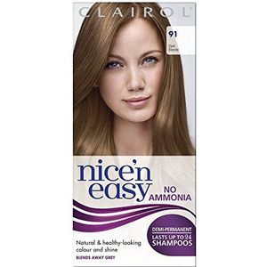 Clairol Nice'n Easy Semi-permanente haarkleur zonder ammoniak, 91 Dark Blonde (donkerblond)