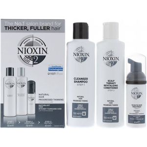 NIOXIN 3-Part System 2 Trial Kit for Natural Hair with Progressed Thinning