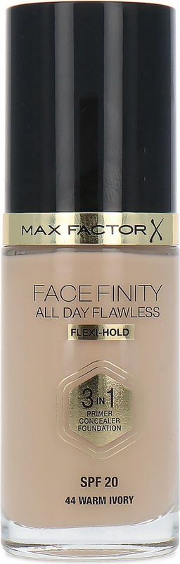 Max Factor Facefinity All Day Flawless 3 in 1 Flexi Hold Foundation - 44 Warm Ivory