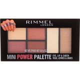 Rimmel - Mini Power Palette - Oogschaduw Palette - 006 Fierce - 4 Oogschaduw Kleuren, 1 Lip Kleur, 1 Wangen Kleur
