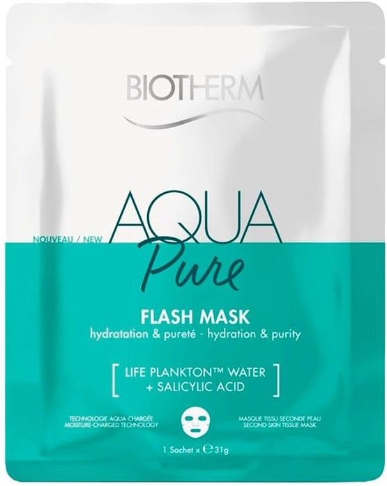 Biotherm - Aquasource Aqua Pure Flash Mask - Hydraterend Gezichtsmasker - 31g