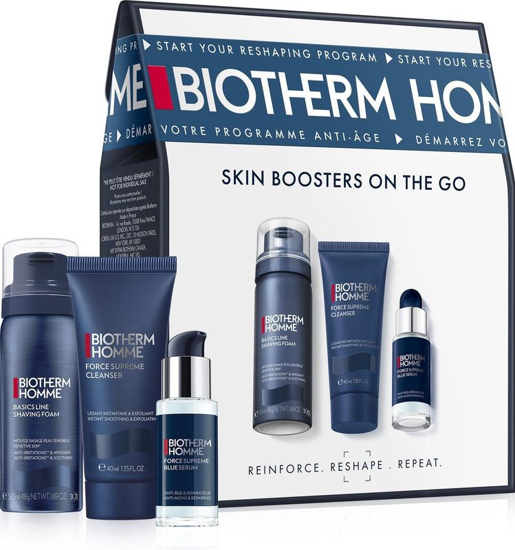 Biotherm - Force Supreme Blue Serum Recruit Set - Gezichtsverzorging - 50 ml Scheerschuim - 40 ml Cleanser - 18 ml Serum