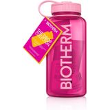 Biotherm - Pink Drop 4 Hydratatie-Essentials - 75ml Deo Pure Roll On - 50ml Lait Corporel - 50ml Biosource Nettoyant - 15ml Aquasource Hydra Barrier - Roze Sportwaterfles