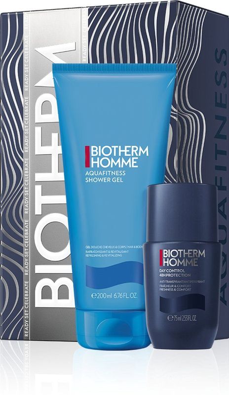 MEN ROUTINE SET: Aquafitness showergel 200ml + Biotherm Homme deodorant Day control 48h roll on 75ml