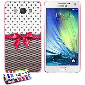 Muzzano Le Pearls harde hoes voor Samsung Galaxy A5, met stylus en reinigingsdoek, roze