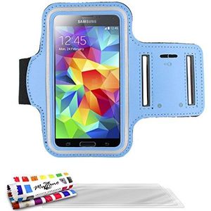 Muzzano F2501891 beschermhoes voor Samsung Galaxy S4, incl. 3 displaybeschermfolies, blauw/Lagoon