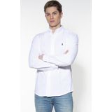 Polo Ralph Lauren  Overhemd Wit Heren Maat L - 710-654408 ST 003 - All Season - 100% Katoen