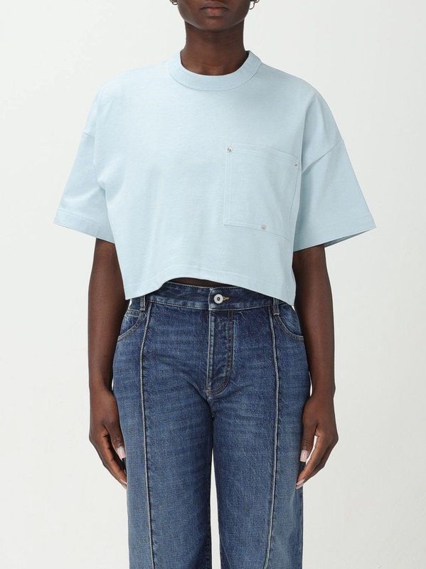 Cropped Boxy Pocket Tee - Gnawed Blue - T-shirt
