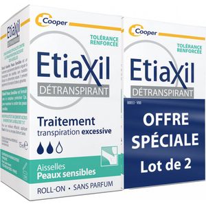 Etiaxil Oksels Antitranspiratiemiddel Gevoelige Huid Roll-On Set van 2 x 15 ml