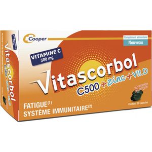 Vitascorbol C500 + Zink + Vitamine D 30 Capsules
