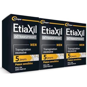 ETIAXIL Deodorant Deodorant Deodorant – Heren – Behandeling met overmatig zweten – Oksels – Men Gevoelige Huid – 3 x 15 ml