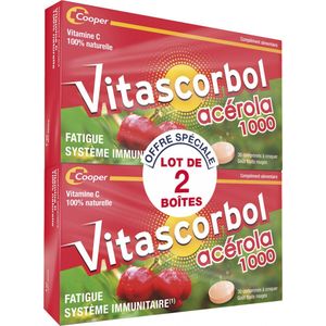 Vitascorbol Acerola 1000 Verpakking van 2 x 30 Kauwtabletten