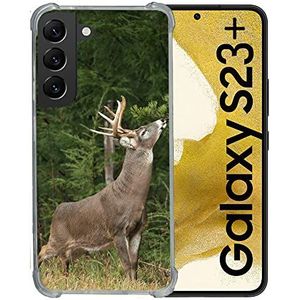 Cokitec Beschermhoes van gehard glas voor Samsung Galaxy S23 Plus, jacht, hert