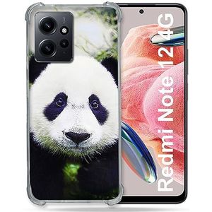 Versterkte beschermhoes van gehard glas voor Xiaomi Redmi Note 12 4G Animal Panda Color