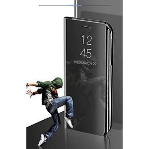 Beschermhoes met spiegeleffect voor Xiaomi Redmi Note 10 5G, zwart