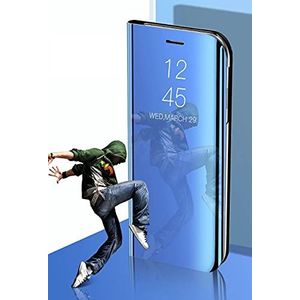 Beschermhoes voor Xiaomi Redmi Note 10 Pro 5G, met spiegeleffect, blauw