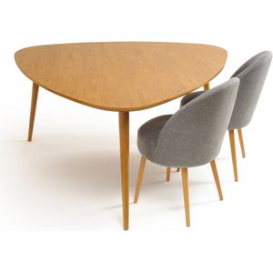 Quilda - Eettafel - Beige - Hout - Driehoekig Design