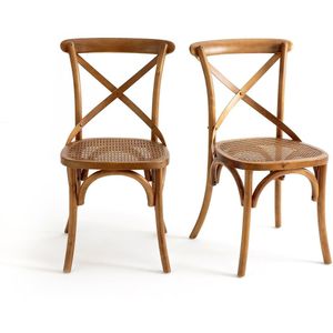 Set van 2 stoelen, hout en riet Cedak LA REDOUTE INTERIEURS. Hout, rotan materiaal. Maten één maat. Kastanje kleur