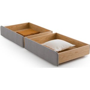 Set van 2 opberglades voor bed Elori LA REDOUTE INTERIEURS. Stof materiaal. Maten 190 cm. Grijs kleur
