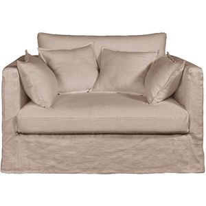 Zetel, 2-zit in gekreukt linnen, Neo Kinkajou AM.PM. Gekreukt linnen materiaal. Maten 2-zit. Beige kleur