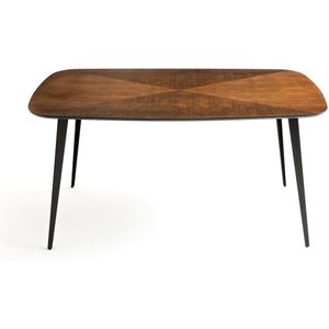 Vintage tafel, 6 personen. Watford LA REDOUTE INTERIEURS. Metaal, hout materiaal. Maten 6 personen. Kastanje kleur