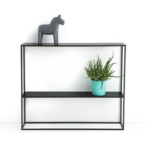 Console in staal, dubbel blad HIBA LA REDOUTE INTERIEURS. Metaal materiaal. Maten één maat. Zwart kleur