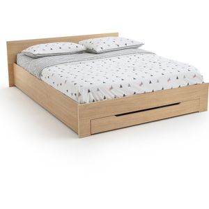 Bed met bedbodem + lade Crawley LA REDOUTE INTERIEURS. Medium (mdf) materiaal. Maten 140 x 190 cm. Kastanje kleur