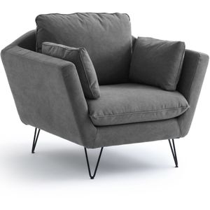 Fauteuil, katoen, Bristal LA REDOUTE INTERIEURS. Katoen materiaal. Maten 1-zit. Grijs kleur