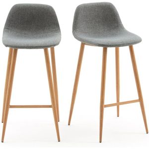 Set van 2 barstoelen, Nordie LA REDOUTE INTERIEURS. Stof materiaal. Maten één maat. Grijs kleur