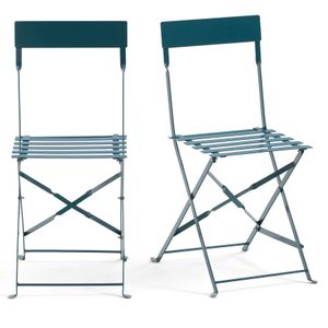 Set van 2 plooibare stoelen in metaal, Ozevan LA REDOUTE INTERIEURS. Metaal materiaal. Maten één maat. Blauw kleur