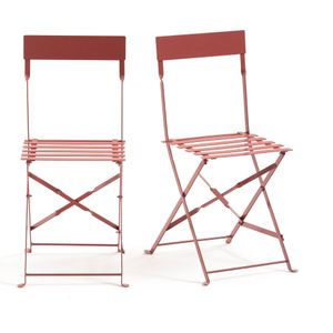 Set van 2 plooibare stoelen in metaal, Ozevan LA REDOUTE INTERIEURS. Metaal materiaal. Maten één maat. Kastanje kleur