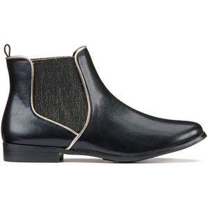 Chelsea boots met goudkleurig detail LA REDOUTE COLLECTIONS PLUS. Synthetisch materiaal. Maten 43. Zwart kleur