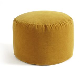 Poef in fluweel Velvet LA REDOUTE INTERIEURS. Fluweel materiaal. Maten één maat. Geel kleur