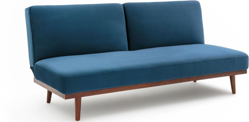 Omvormbare zetel in fluweel, 3-zit, Cooly LA REDOUTE INTERIEURS. Fluweel materiaal. Maten 3-zit. Blauw kleur