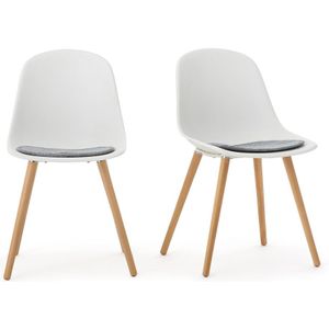 Set van 2 stoelen, schelp zitting, Wapong LA REDOUTE INTERIEURS. Plastic materiaal. Maten één maat. Wit kleur