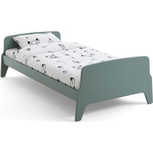 Bed met retro vintage stijl, 1 persoon, Adil LA REDOUTE INTERIEURS. Hout, medium (MDF) materiaal. Maten 90 x 190 cm. Groen kleur