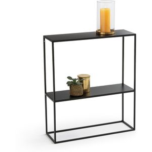 Console in metaal met dubbel plateau, Hiba LA REDOUTE INTERIEURS. Metaal materiaal. Maten één maat. Zwart kleur