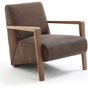 Leren fauteuil Sanami AM.PM. Leer materiaal. Maten één maat. Kastanje kleur