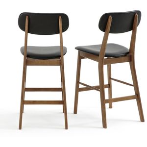 Set van 2 halfhoge barstoelen, Selyn LA REDOUTE INTERIEURS. Plastic materiaal. Maten één maat. Kastanje kleur
