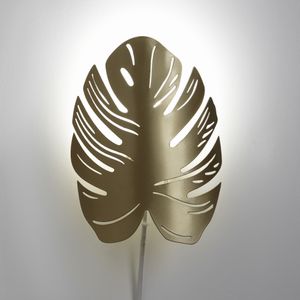 Messing wandlamp met metalen blad Monstera LA REDOUTE INTERIEURS. Metaal materiaal. Maten één maat. Geel kleur