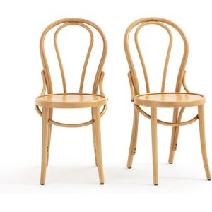 Set van 2 stoelen in bistrot stijl, Bistro LA REDOUTE INTERIEURS. Hout materiaal. Maten één maat. Beige kleur
