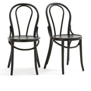 Set van 2 stoelen in bistrot stijl, Bistro LA REDOUTE INTERIEURS. Hout materiaal. Maten één maat. Zwart kleur