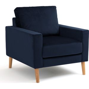 Fauteuil fluweel, Stockholm LA REDOUTE INTERIEURS. Fluweel materiaal. Maten 1-zit. Blauw kleur