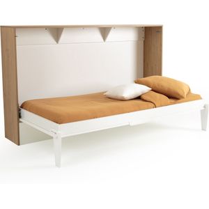 Opvouwbaar bed, Banero LA REDOUTE INTERIEURS. Hout materiaal. Maten 90 x 190 cm. Kastanje kleur