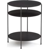 Bijzettafel met 3 plateaus,  Hiba LA REDOUTE INTERIEURS. Metaal materiaal. Maten één maat. Zwart kleur